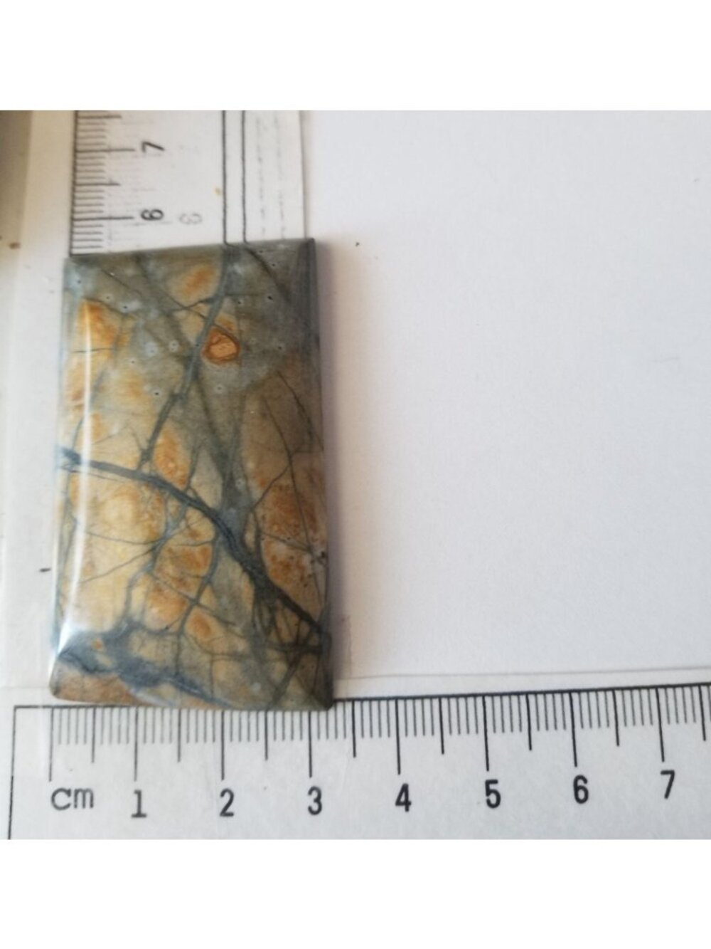 Loose Gemstone Picasso Marble Jasper Cabochon  3.5  cm x 5.5 cm 24.7 gr 124  ct